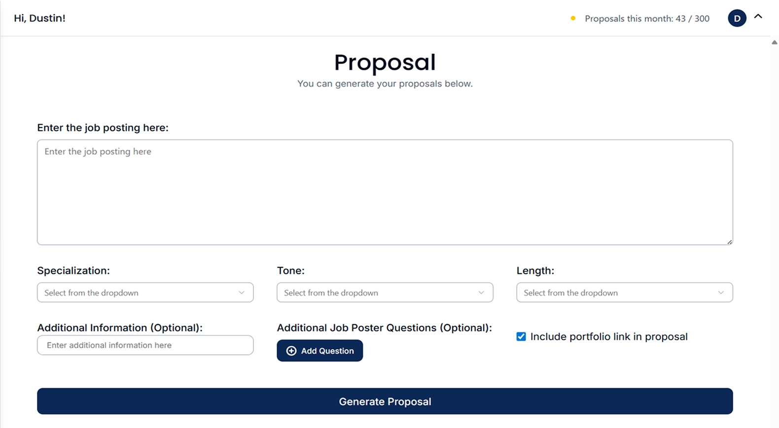 AI Proposal Generation